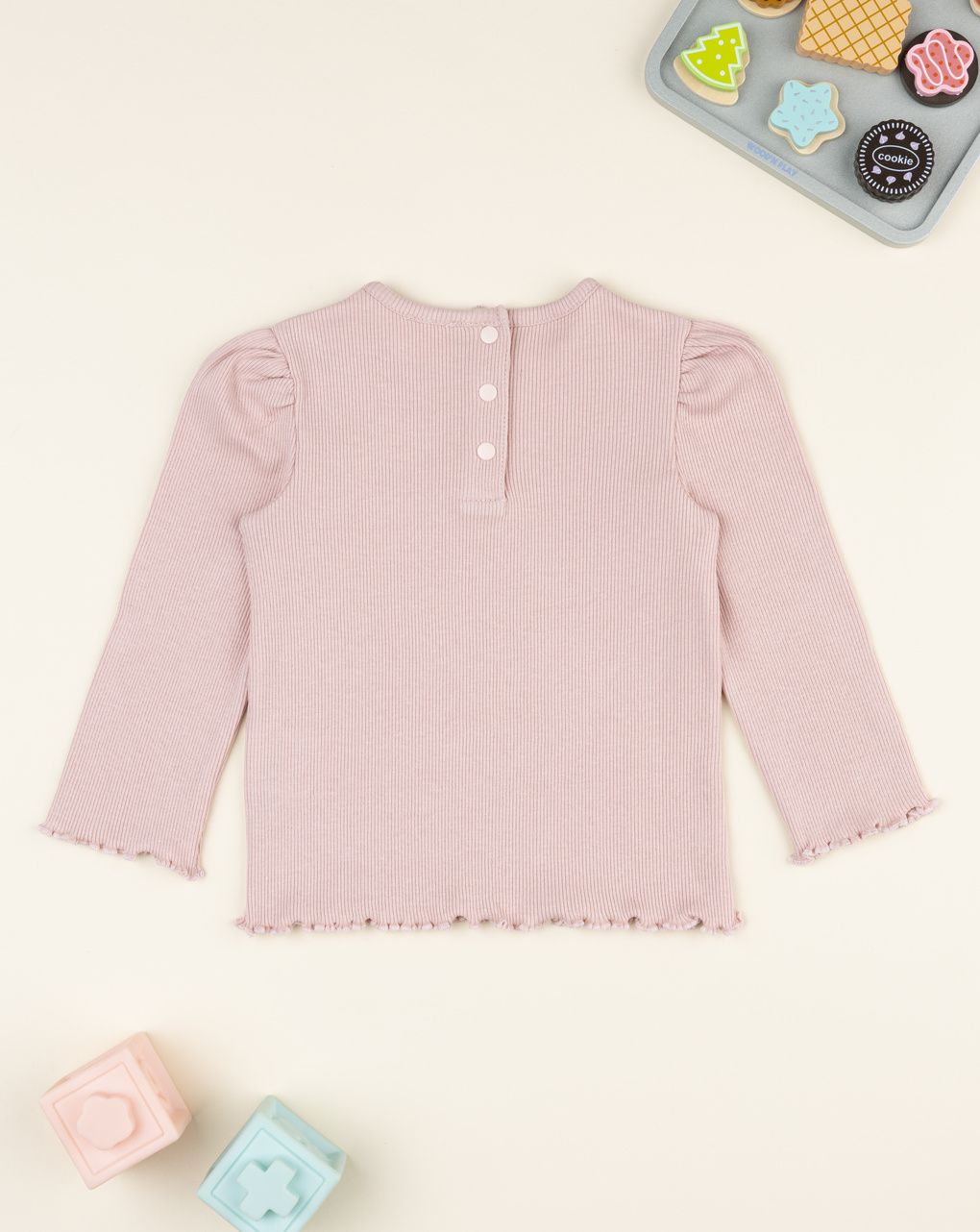 T-shirt bimba rosa costine