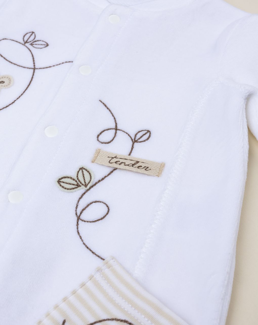 Tutina neonato bianca patch orsetti