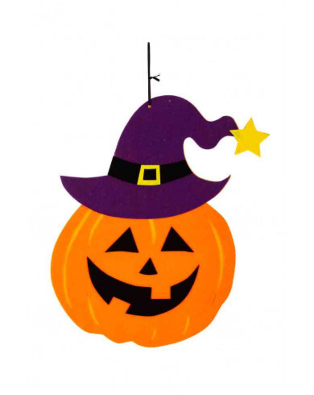 Decorazione zucca in feltro d'appendere - 36 cm - carnival toys