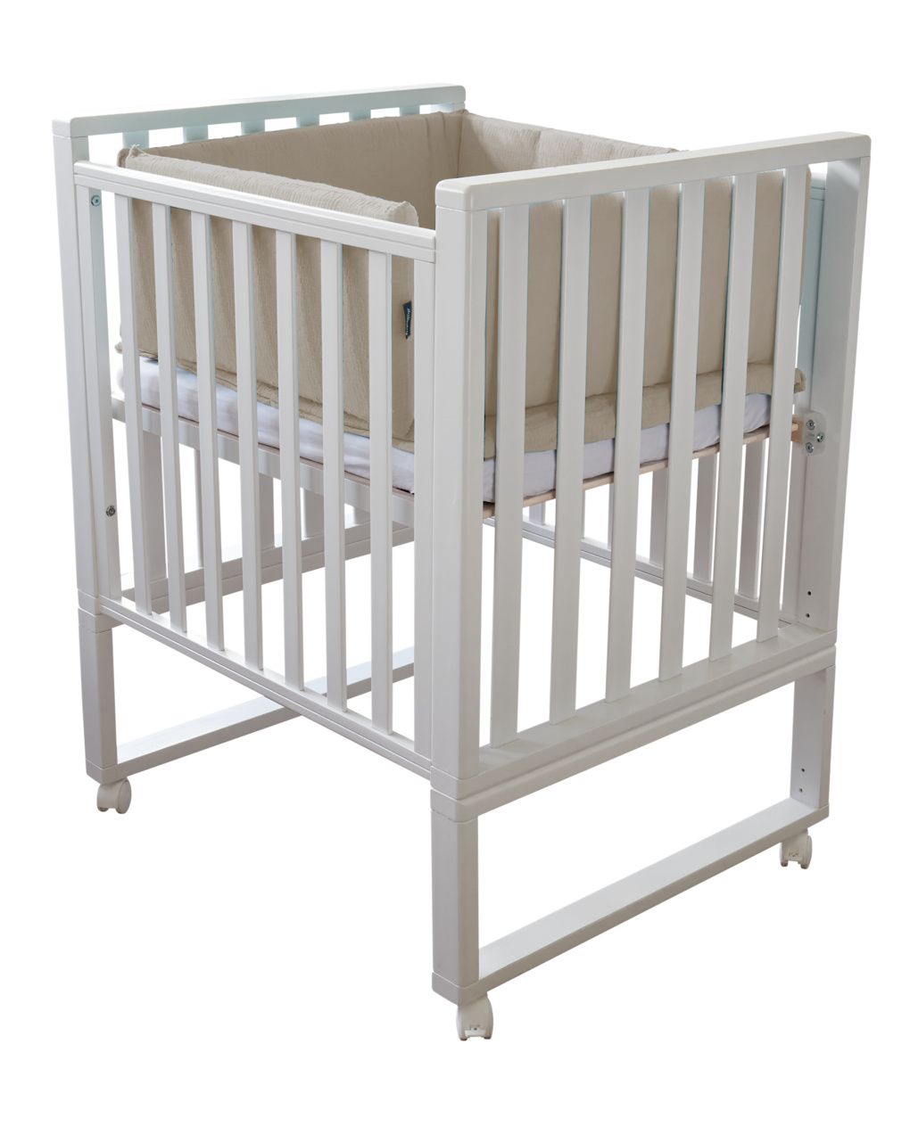 Letto infinito bianco c/tessile muslin sabbia - italbaby