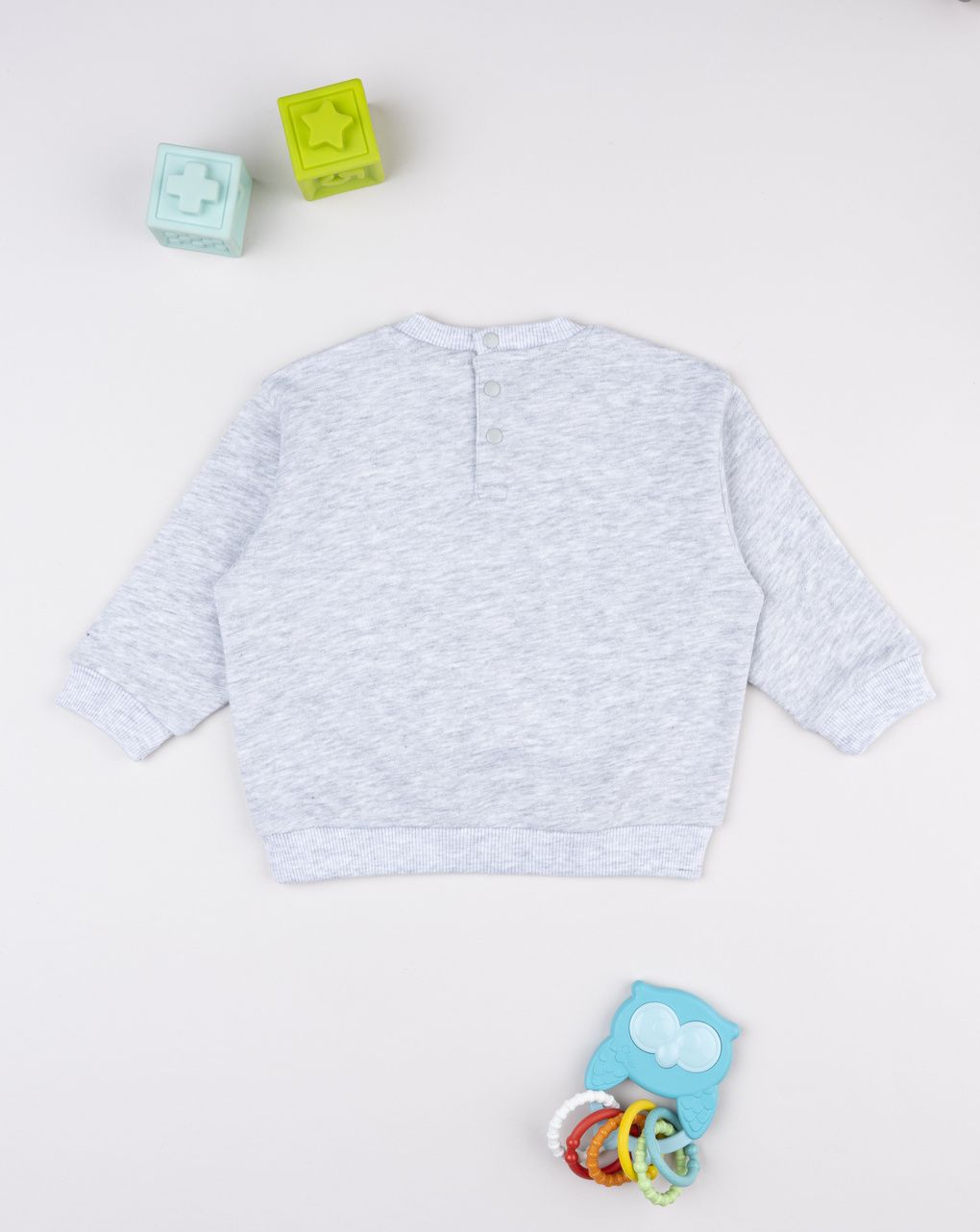 Felpa bimbo grigia stampa "smile everyday"