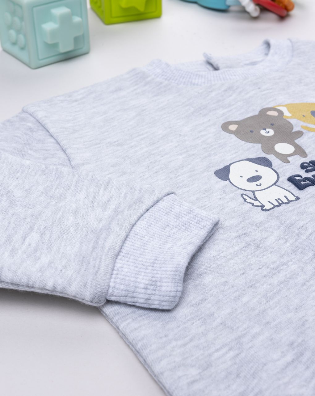 Felpa bimbo grigia stampa "smile everyday"