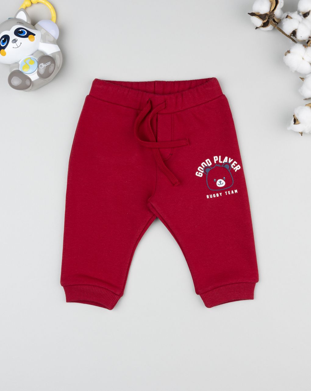 Pantalone bimbo bordeaux con stampa