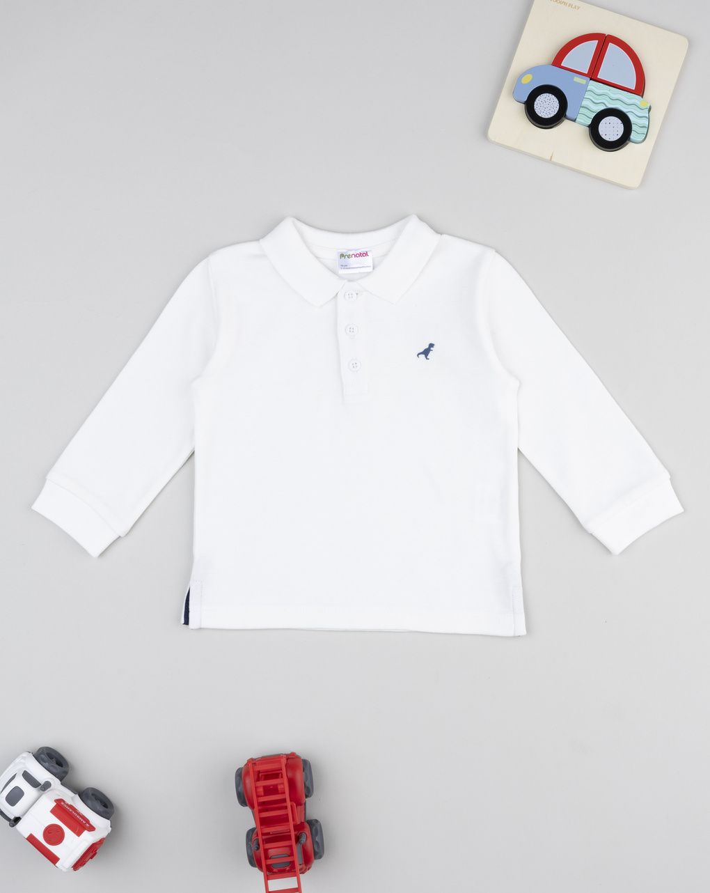 Polo bimbo bianca ricamo