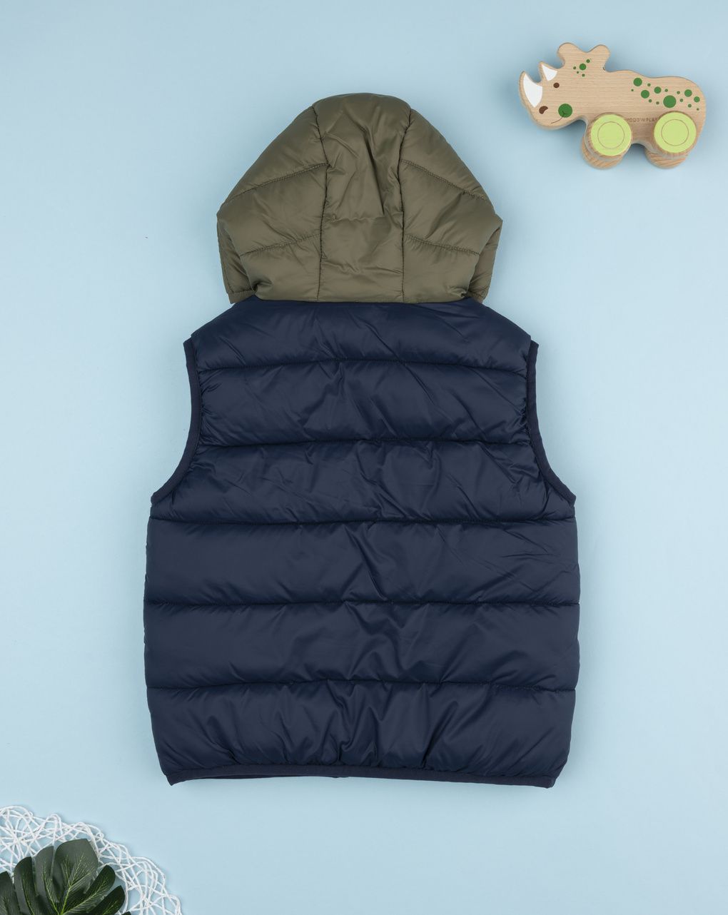 Gilet bimbo blu/verde materiale riciclato