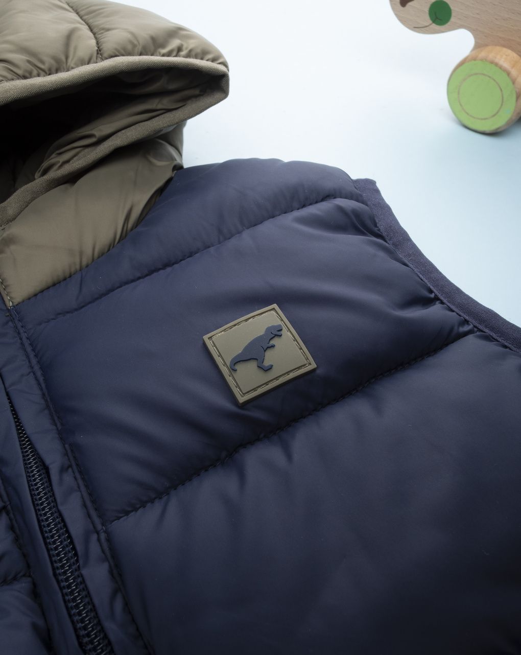 Gilet bimbo blu/verde materiale riciclato