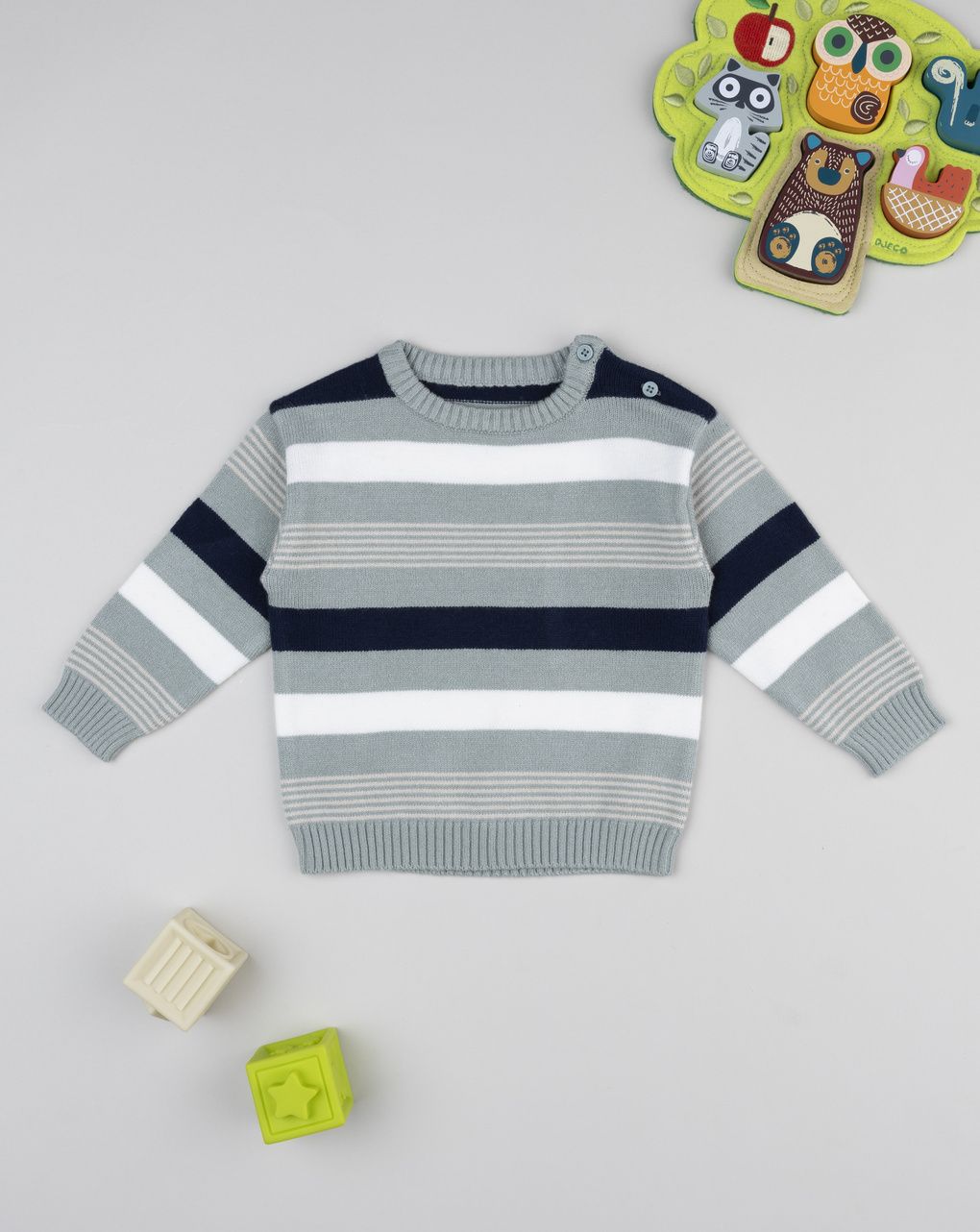 Maglia bimbo rigata verde