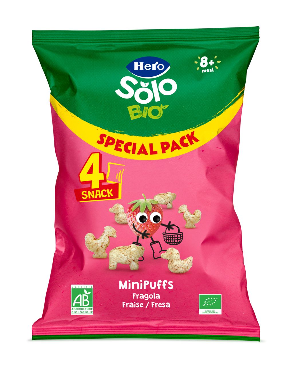 Solo bio multipack minipuff fragola 4x15gr - hero