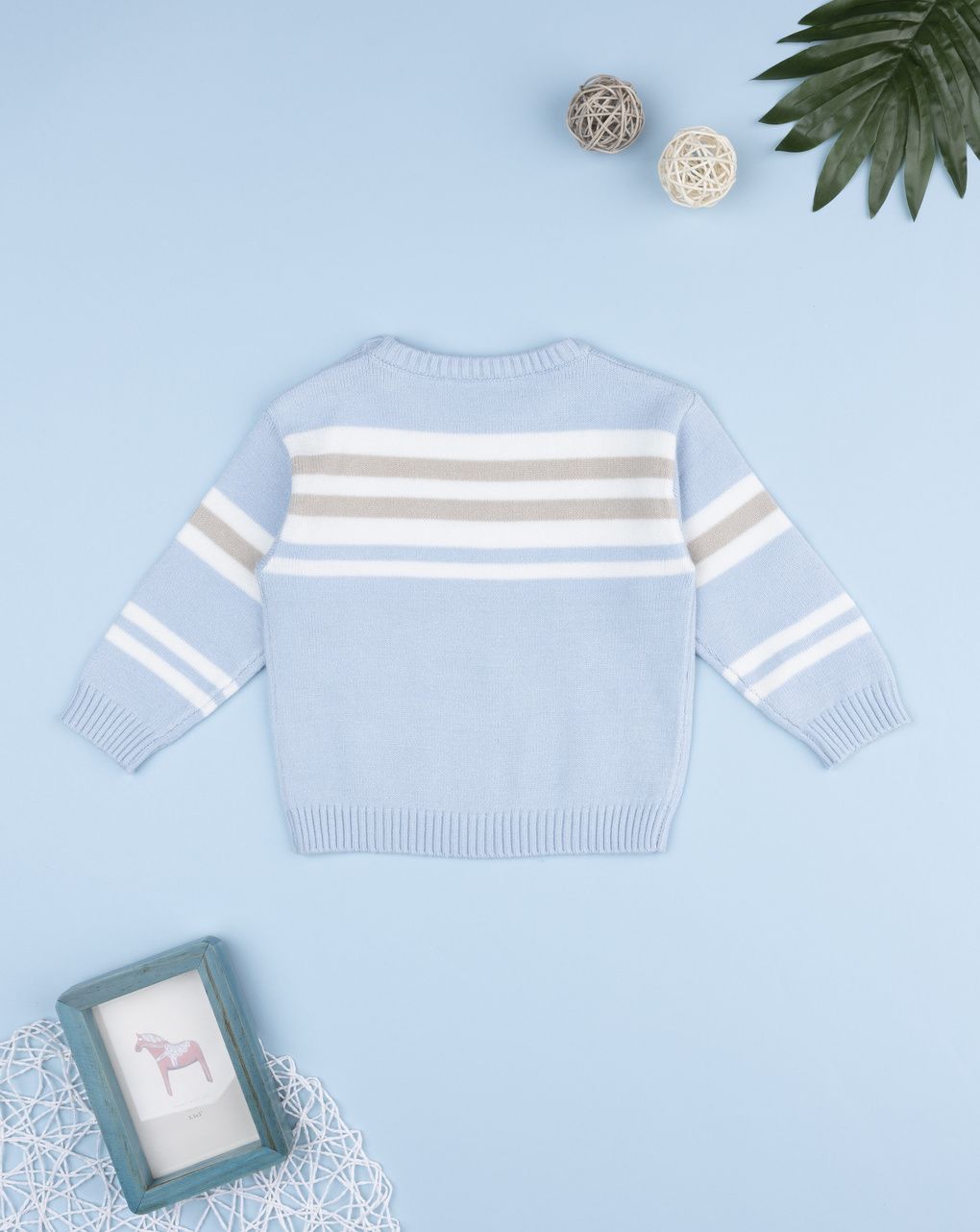 Maglia bimbo rigata azzurra