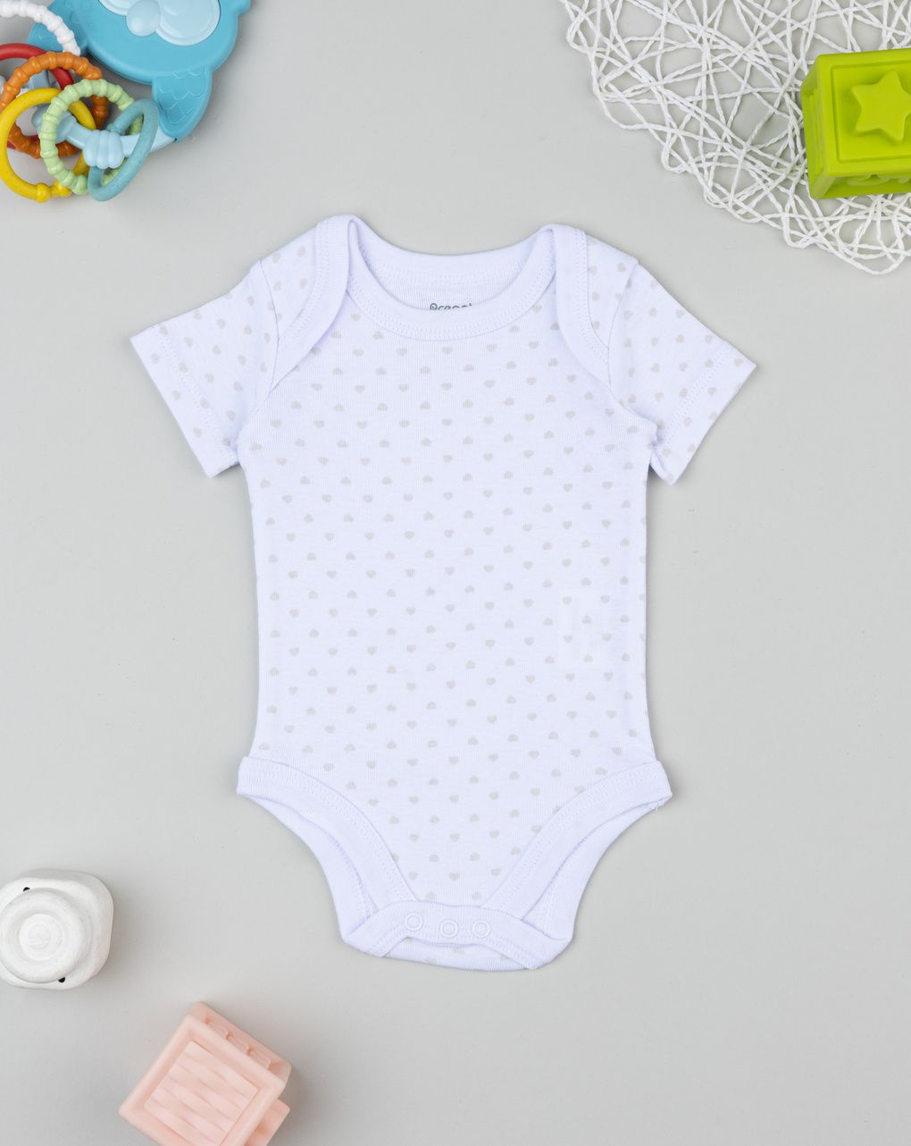 Body costina neonata bianco con cuori