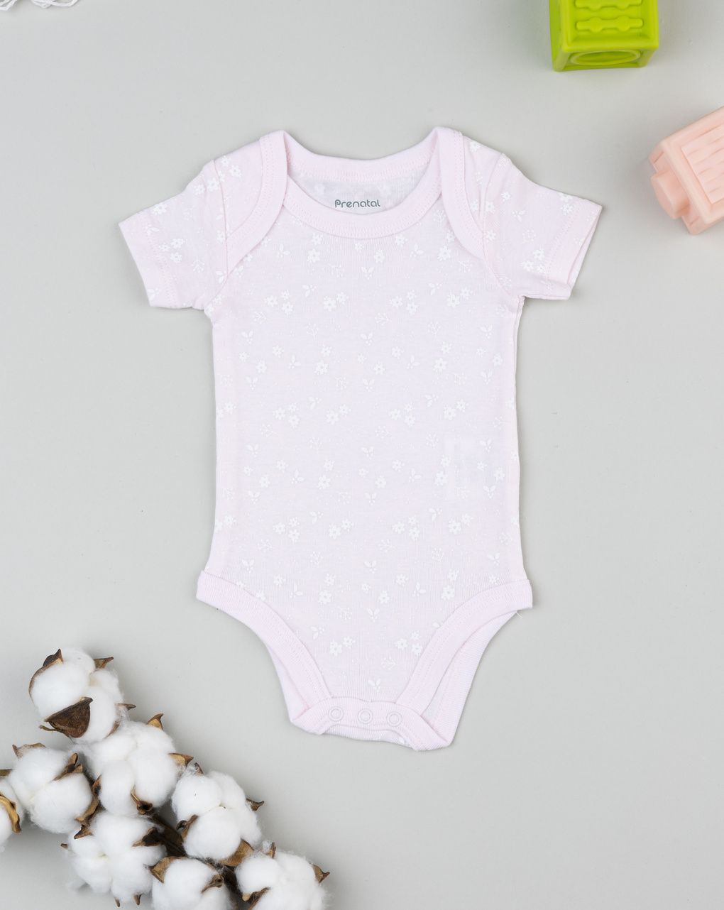 Body costina neonata rosa con fiori