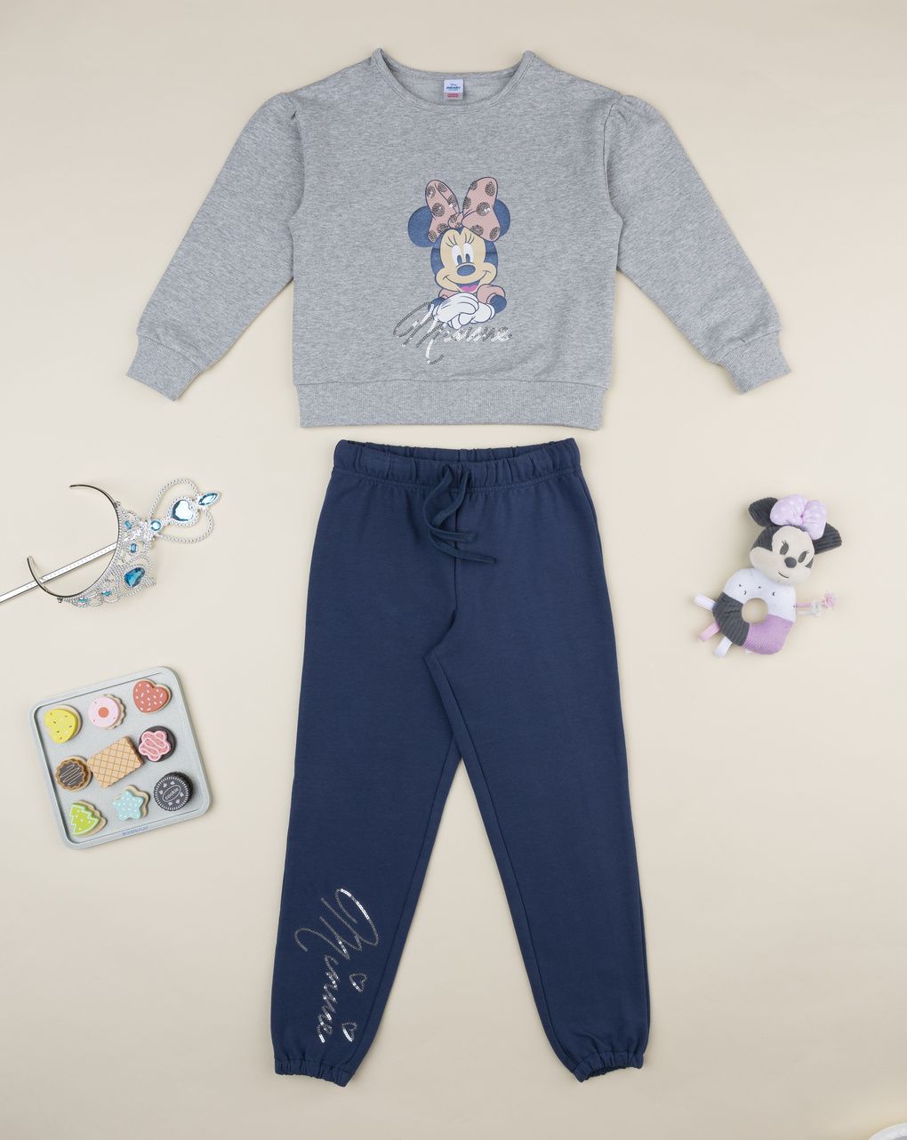 Completo jogging felpato minnie bimba