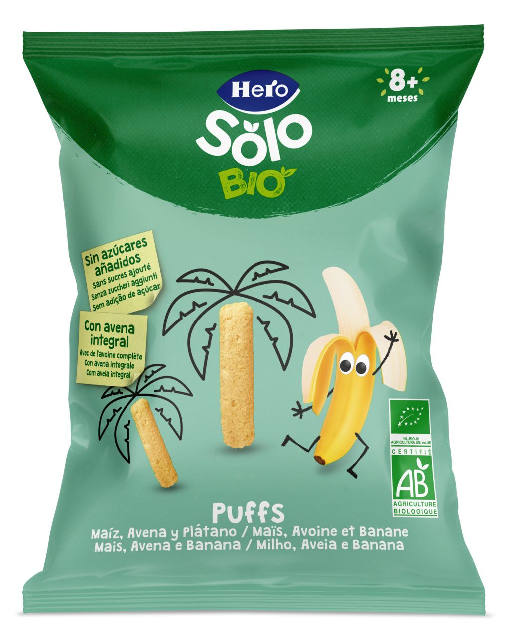 Solo snack puff avena banana 25g - hero