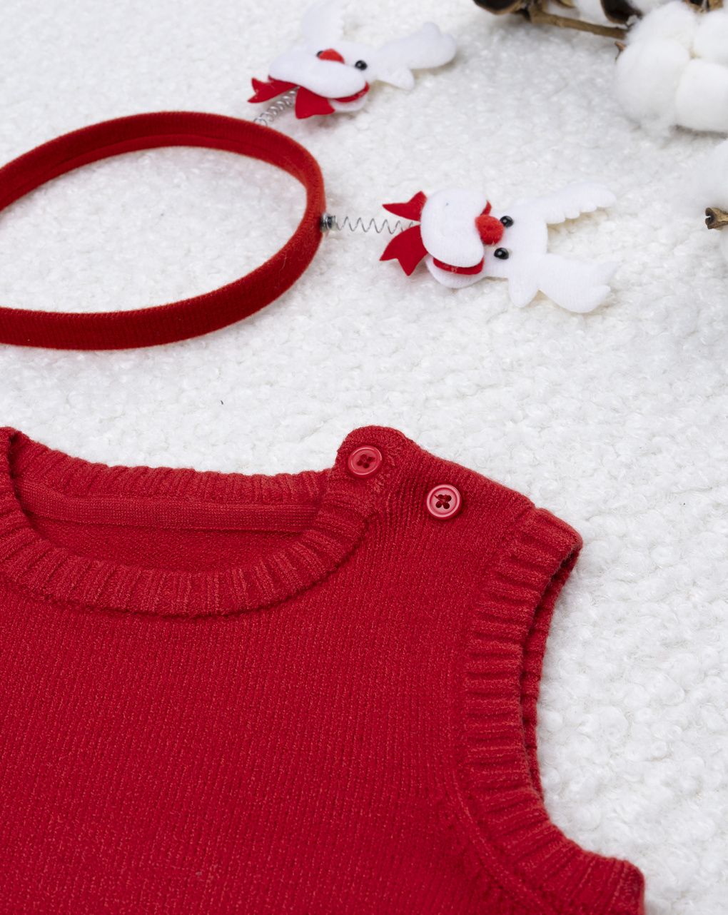 Gilet bimbo rosso ricami