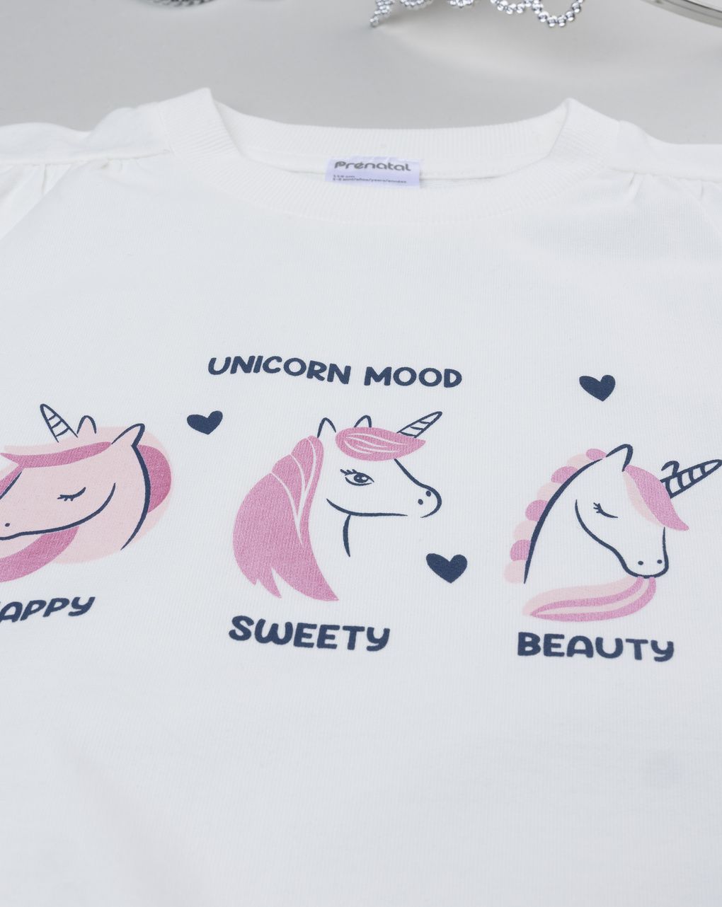 Felpa bambina bianca stampa unicorni