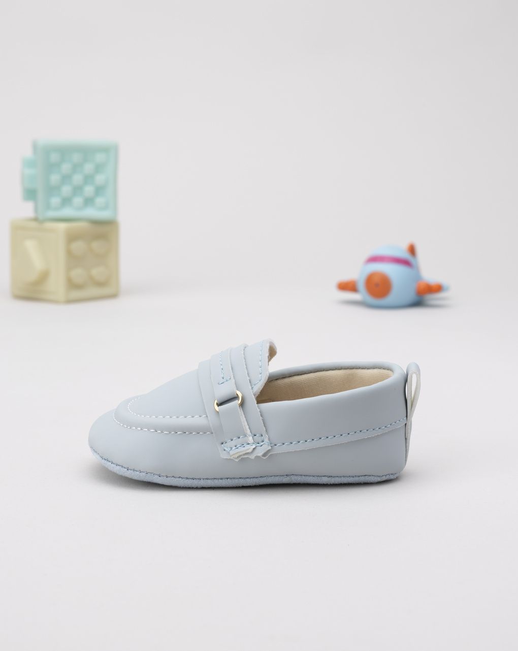 Mocassini azzurri neonato