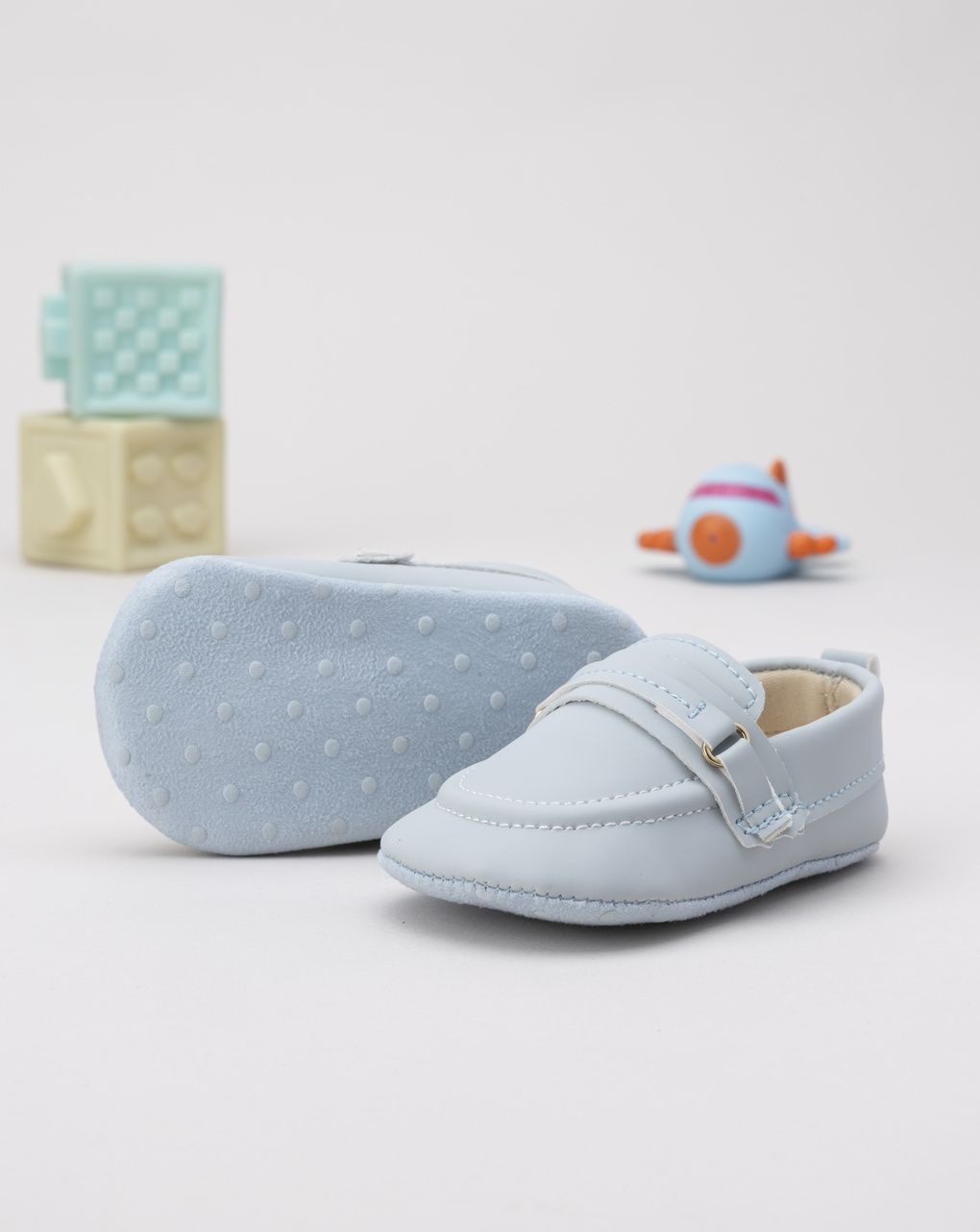 Mocassini azzurri neonato
