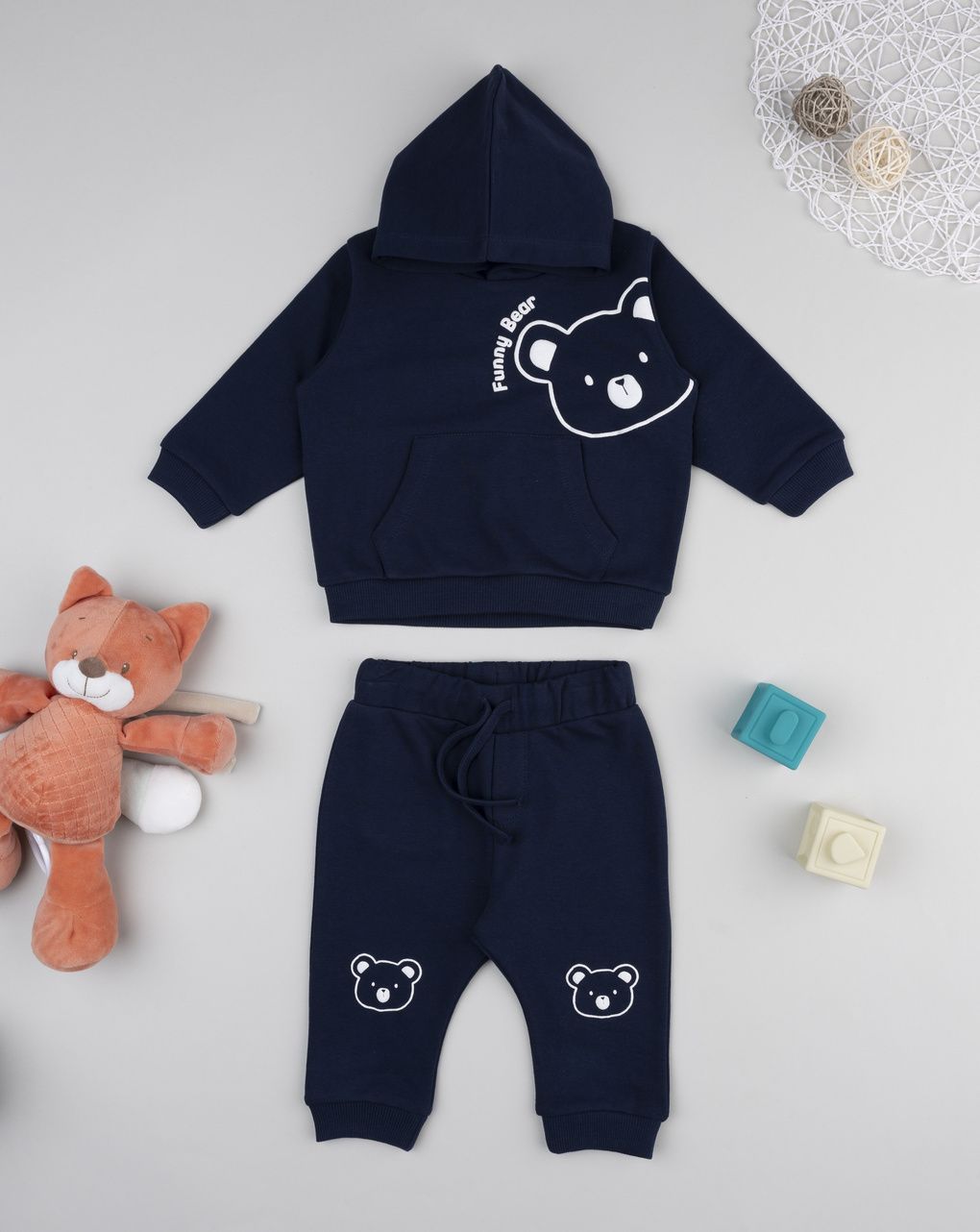 Completo jogging bimbo blu orsetto