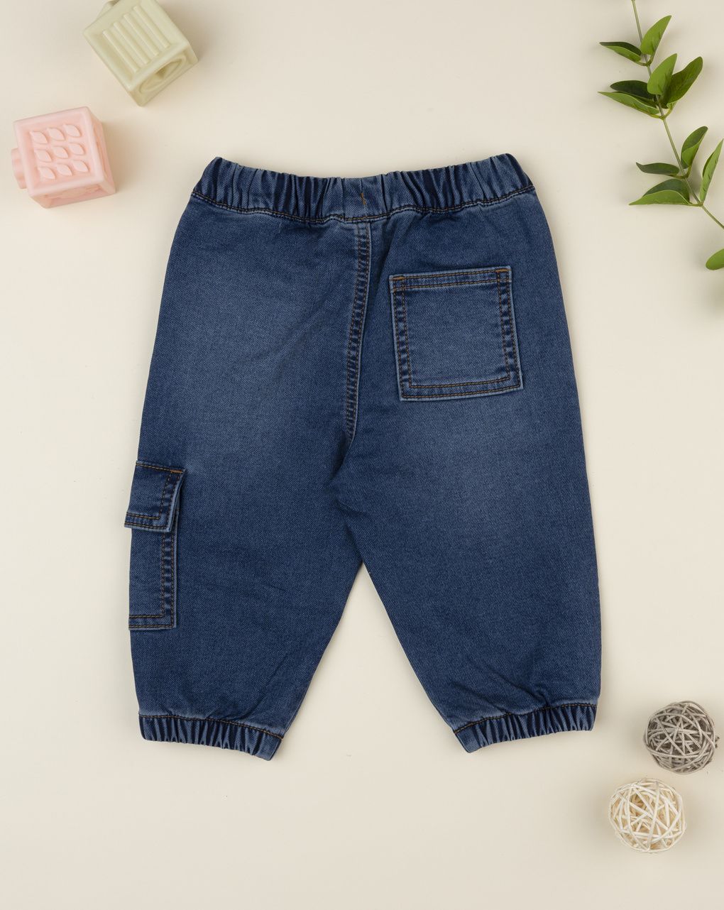 Pantalone denim bimbo tascona