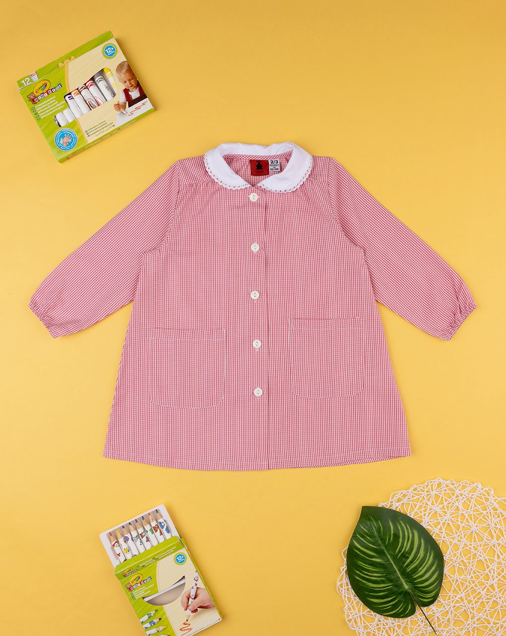 Grembiule asilo bambina con bottoni