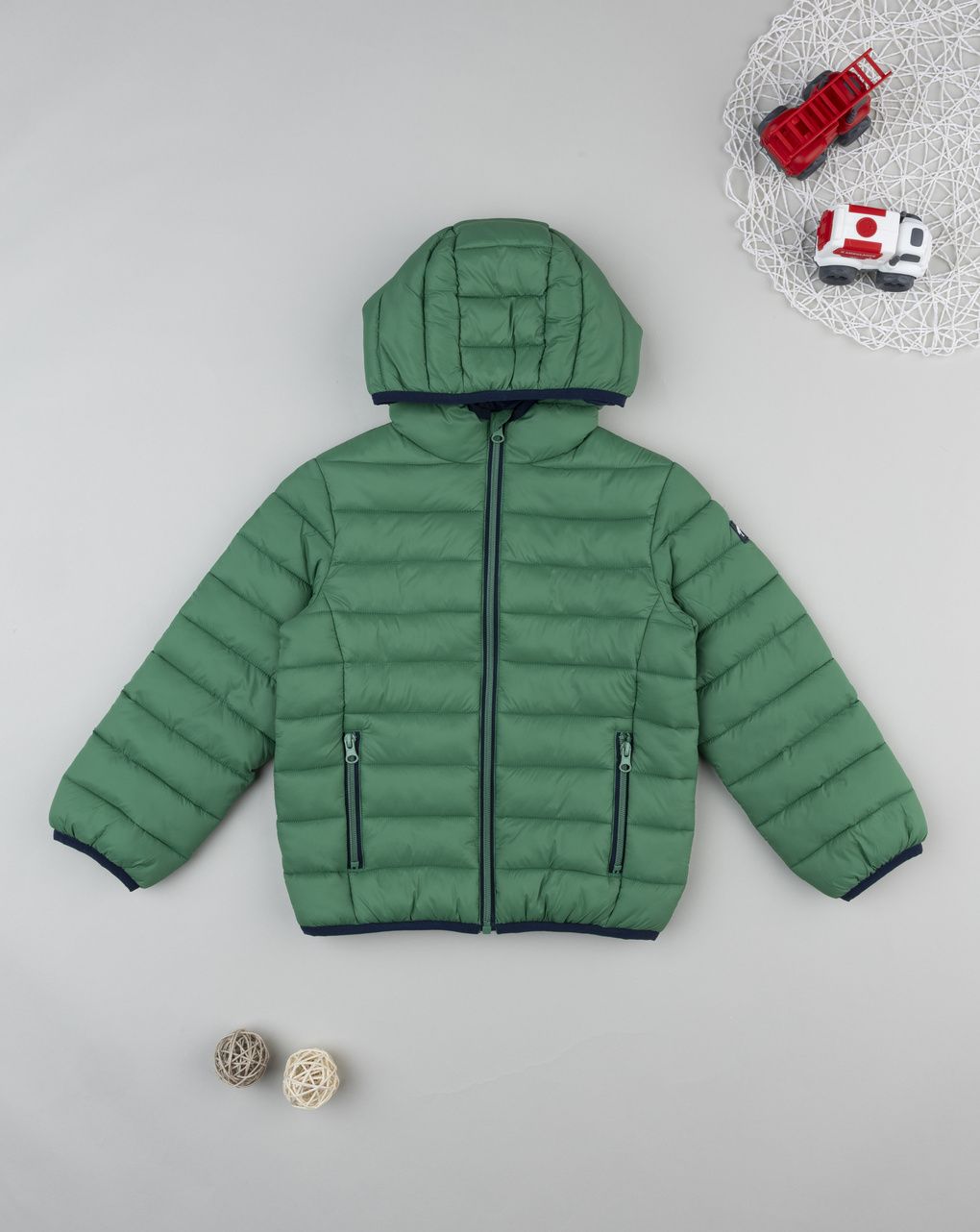 Giacca nylon riciclato verde bimbo