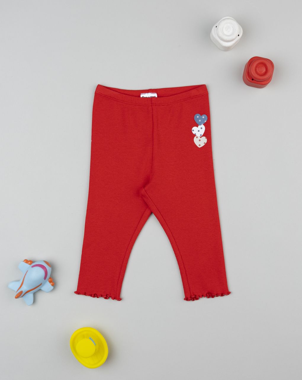 Legging bimba rosso cuori