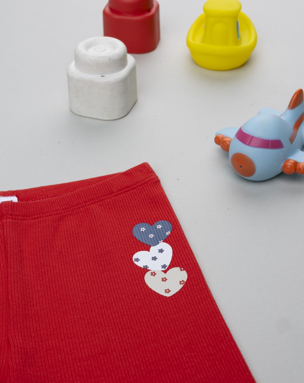 Legging bimba rosso cuori