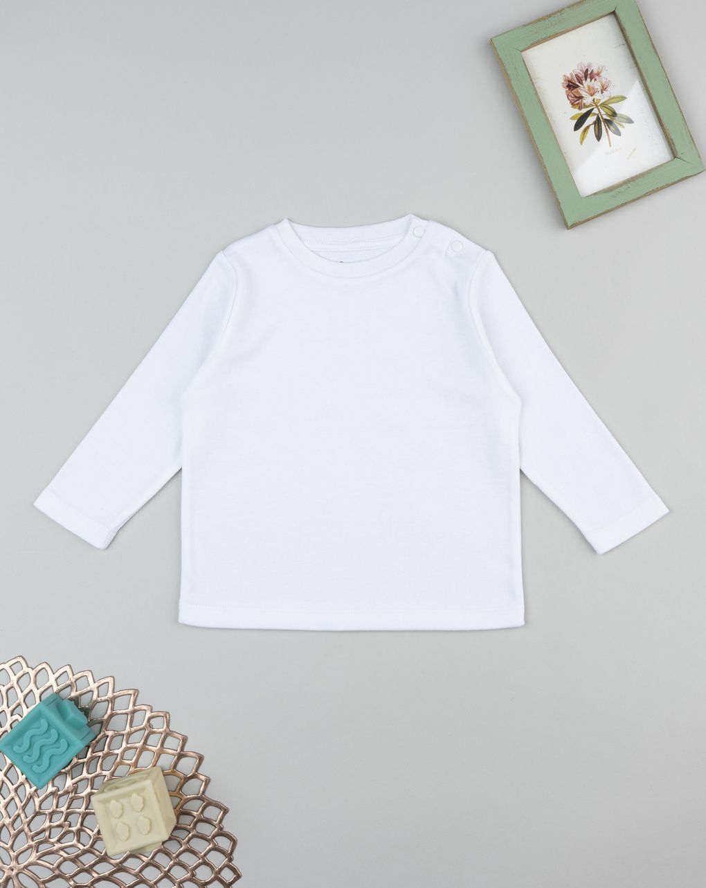 T-shirt bimbo bianca maniche lunghe