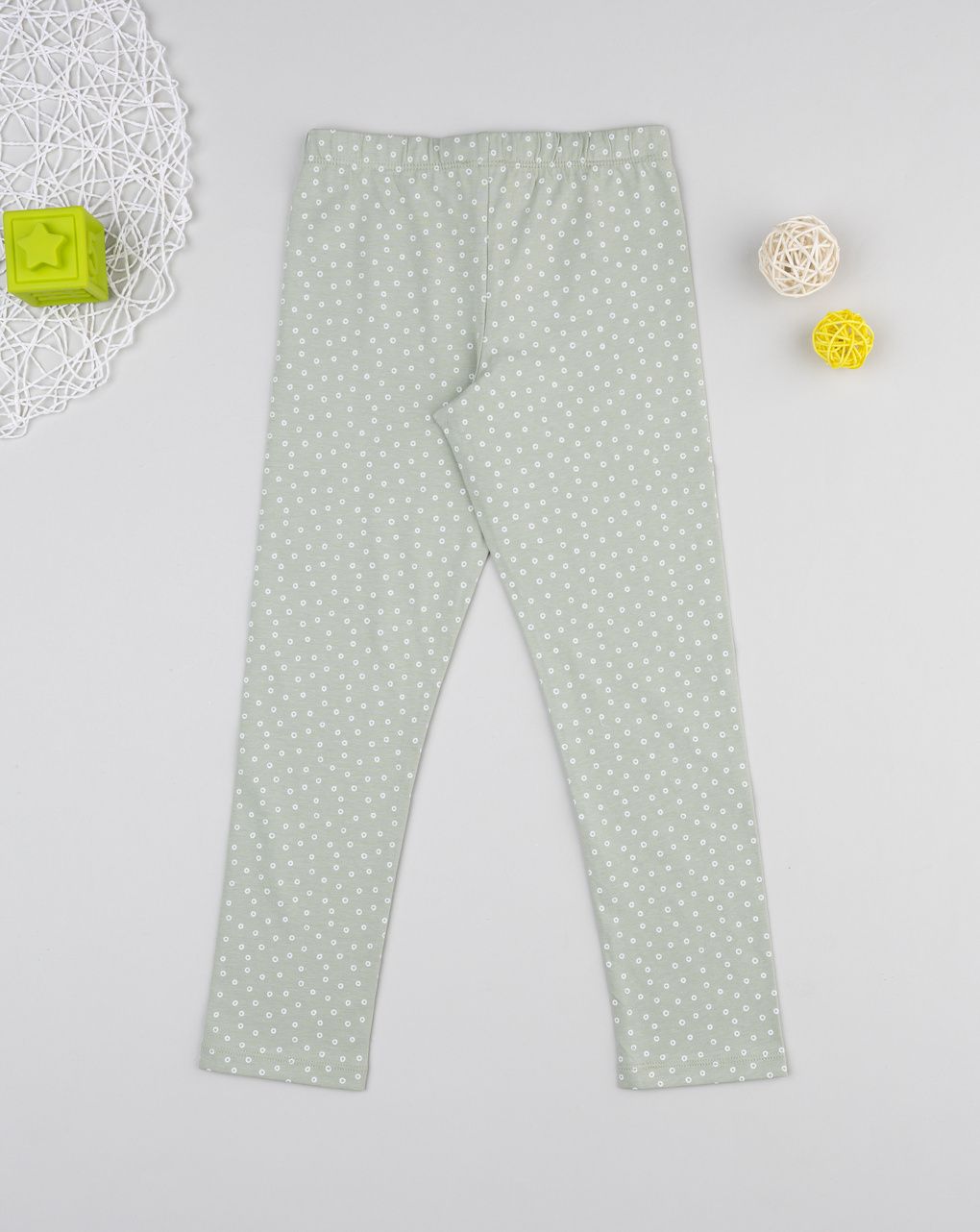 Legging bimba verdi fiori allover