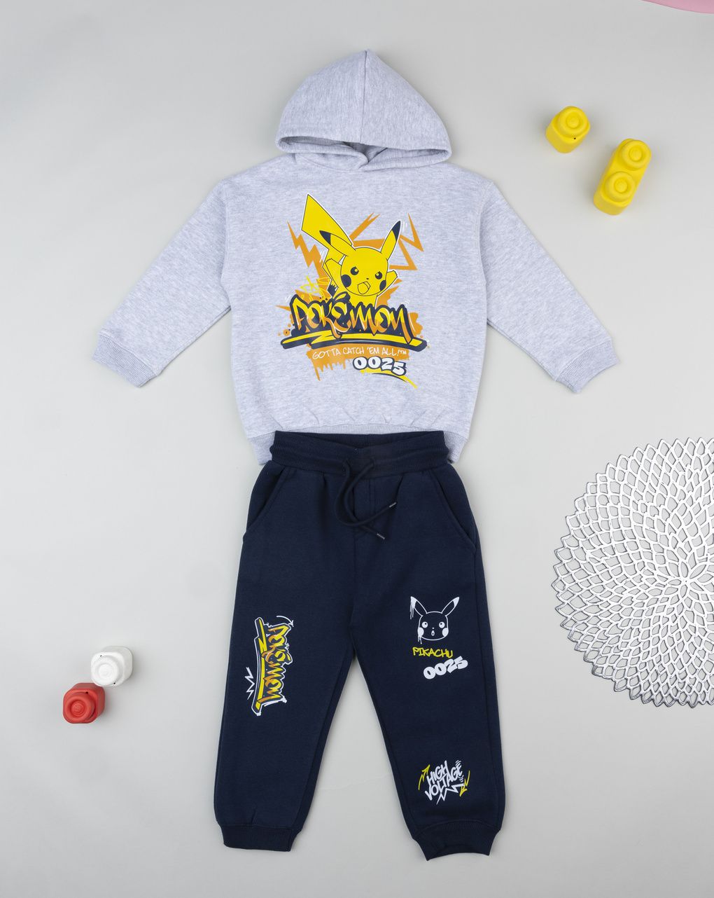 Jogger bimbo pokemon grigio/blu