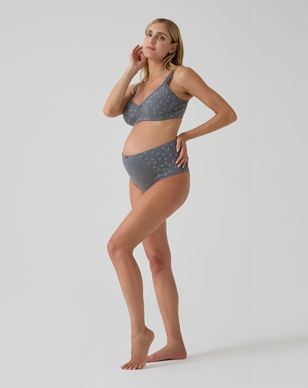 Slip alto grigio con allover