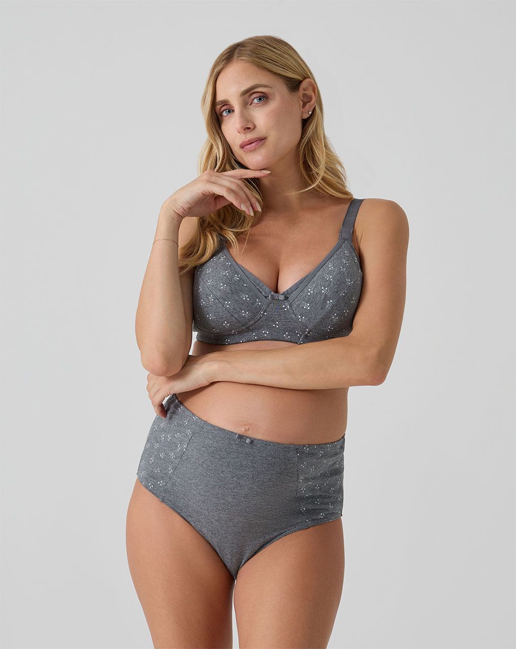 Slip alto grigio con allover