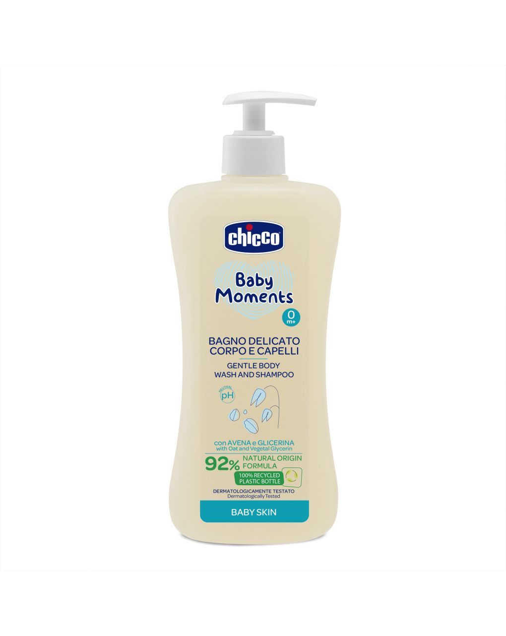 Bagno delicato corpo e capelli baby moments chicco baby skin 500 ml - chicco