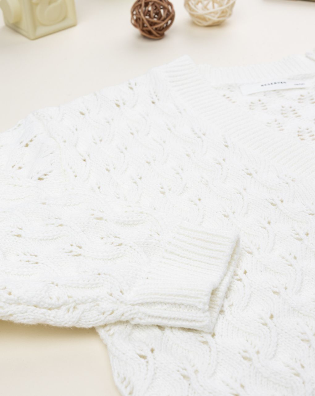 Cardigan traforato bambina bianco