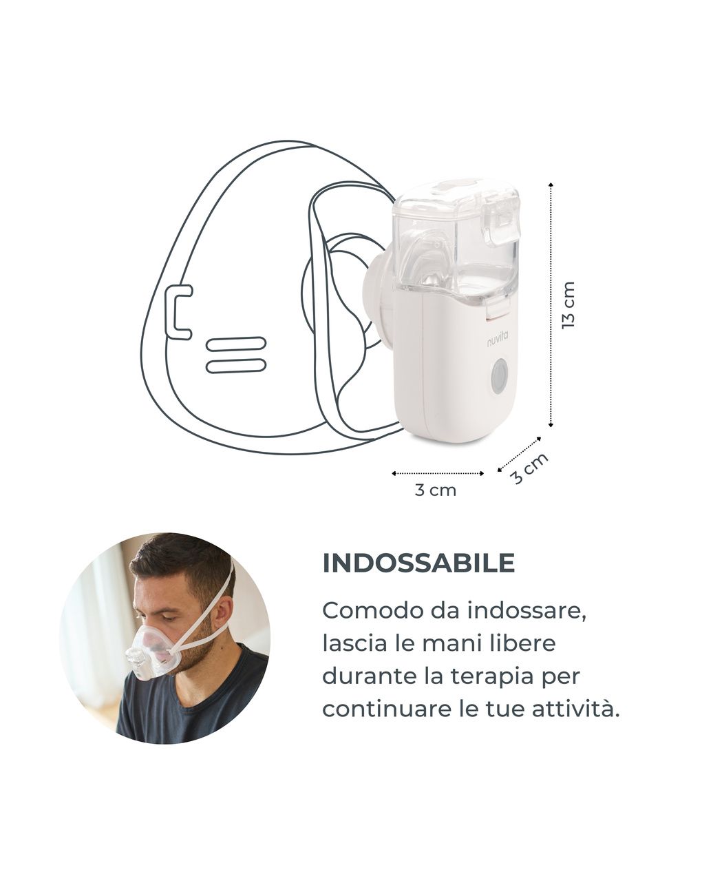 Aerosol indossabile con tecnologia mesh - nuvita