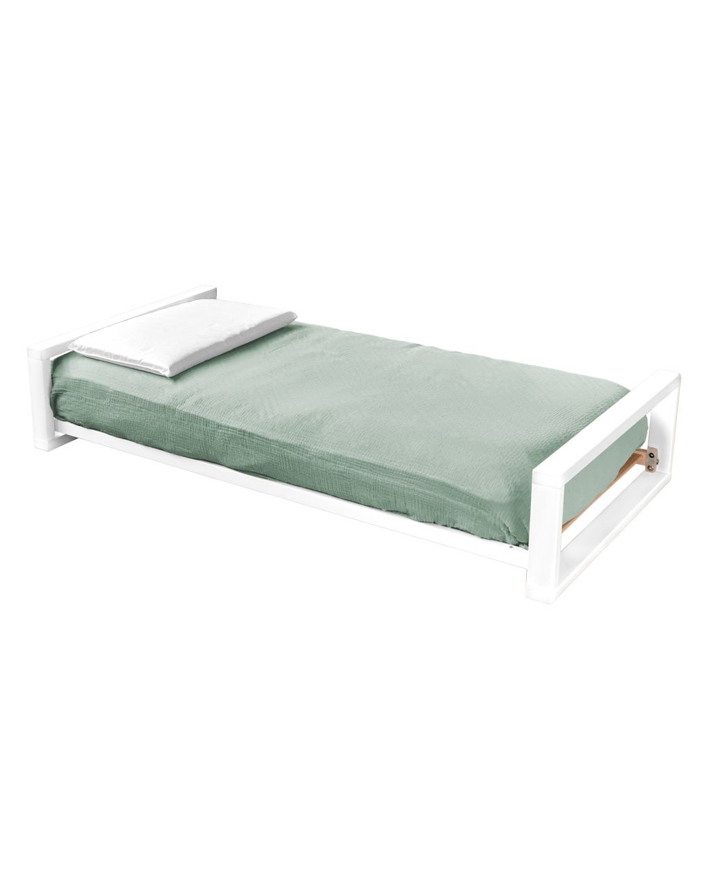 Letto infinito bianco c/tessile muslin verde - italbaby