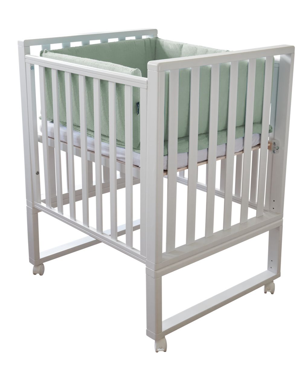 Letto infinito bianco c/tessile muslin verde - italbaby