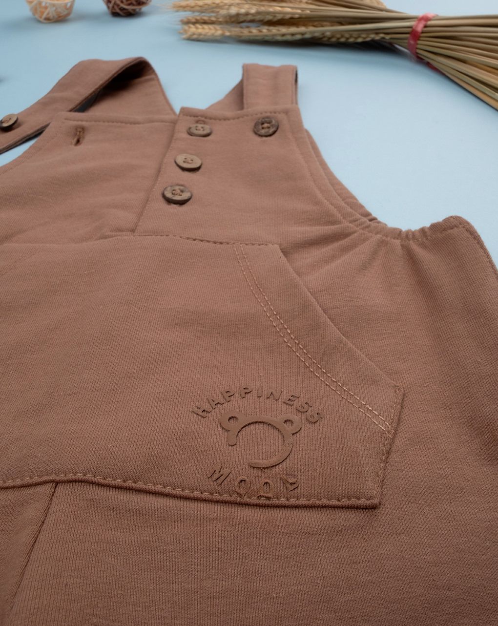 Completo salopette marorne bimbo