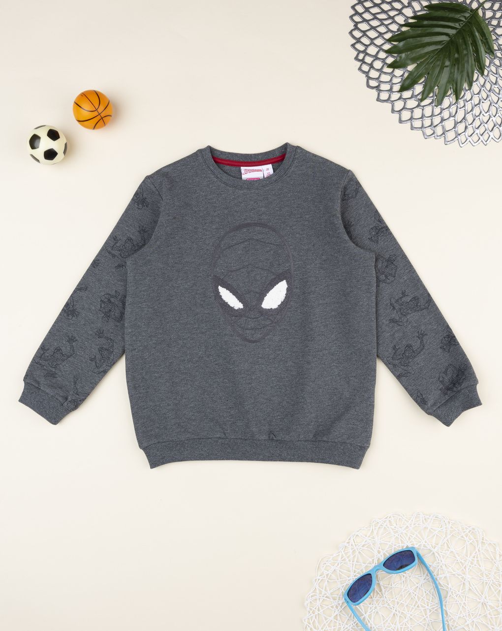 Felpa bimbo grigia spiderman