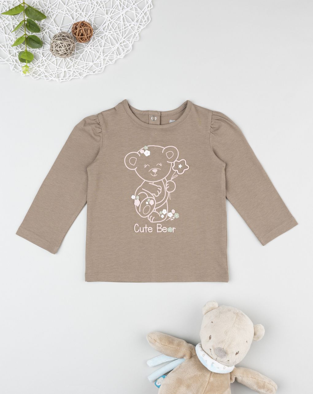 T-shirt bimba verde stampata