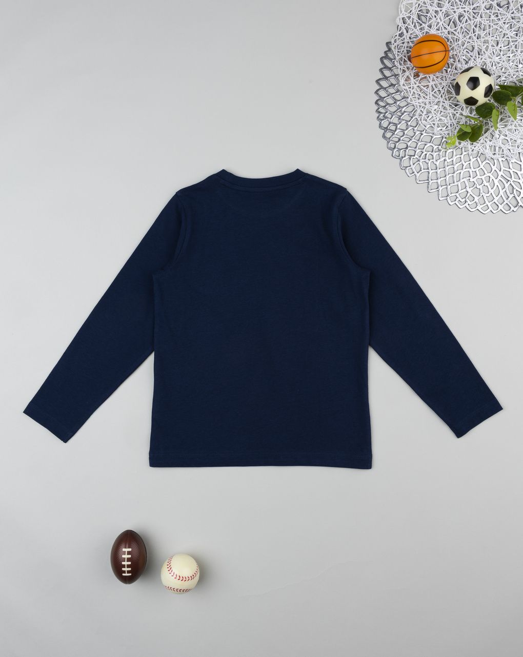 T-shirt bambino blu stampata soccer