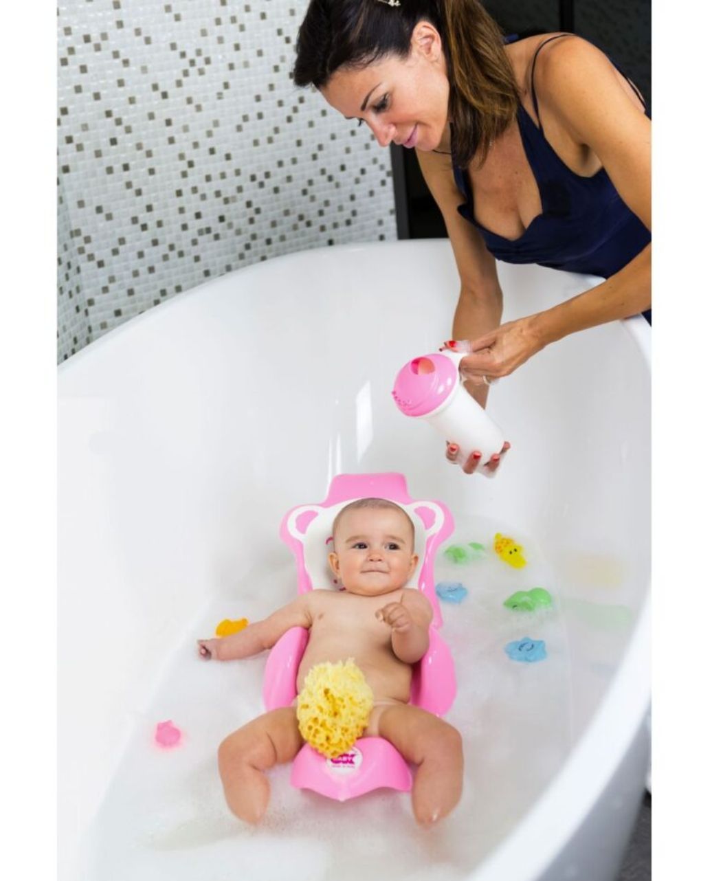 Sdraietta da bagno anatomica rosa. buddy - ok baby