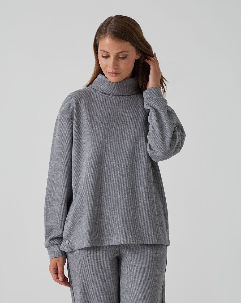 Maglia premaman grigia fake tricot