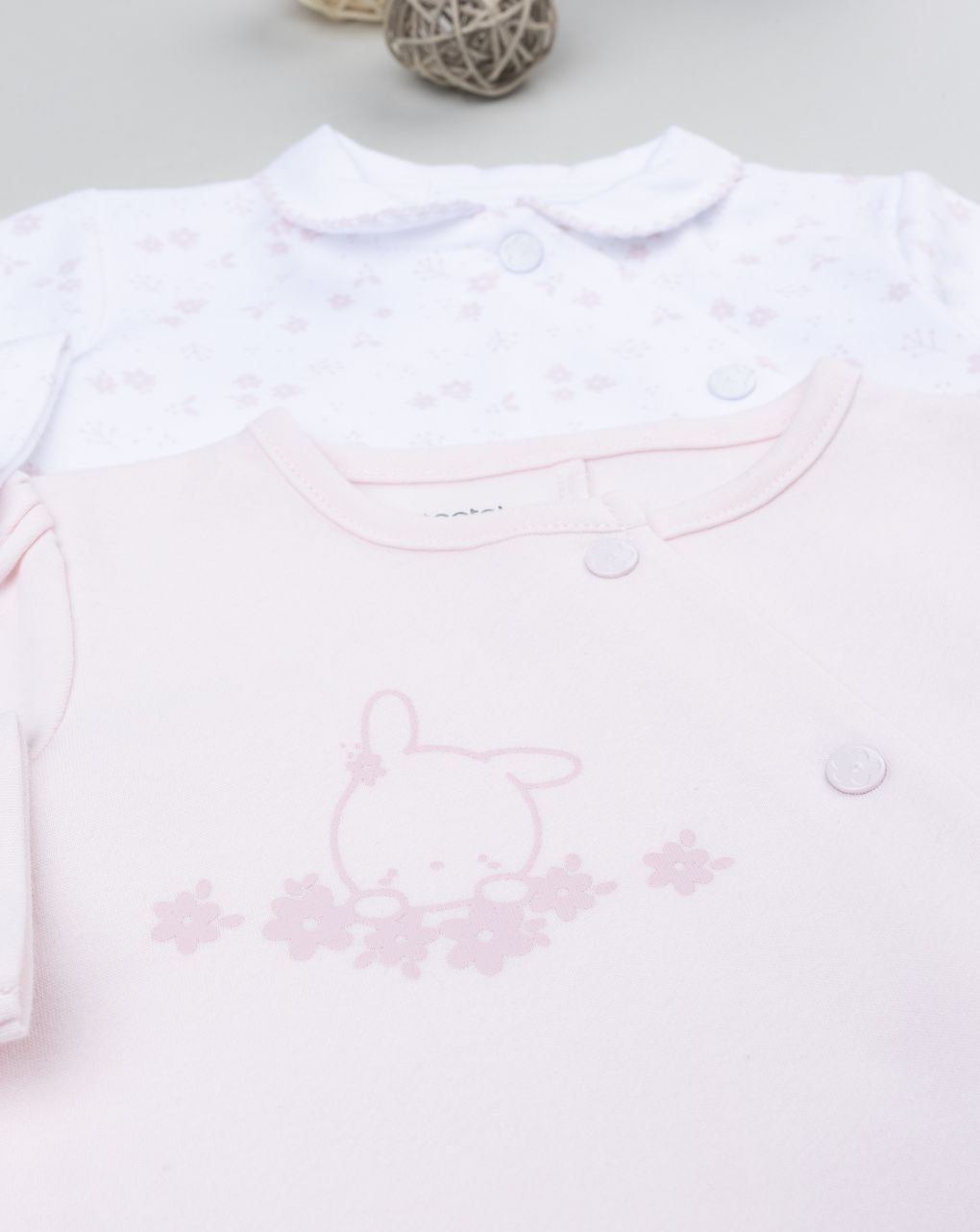 Tutine neonata bianco/rosa coniglietto