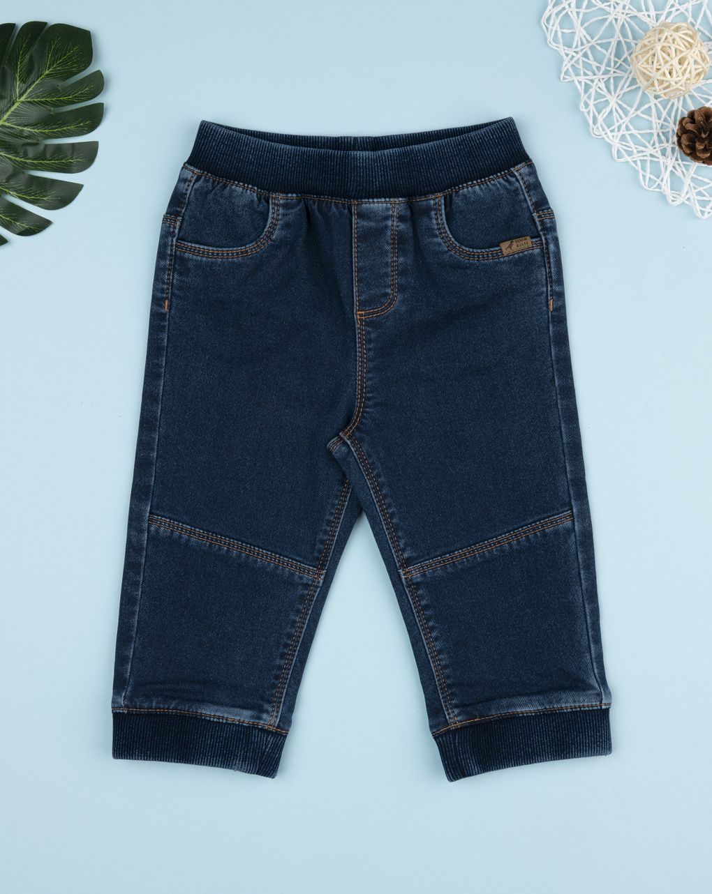 Pantalone denim bimbo blu scuro