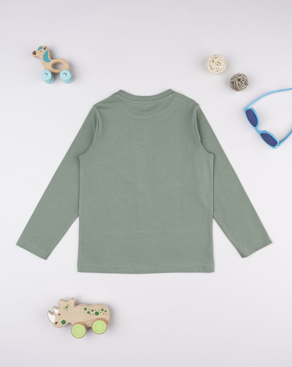 T-shirt bambino verde stampa dino