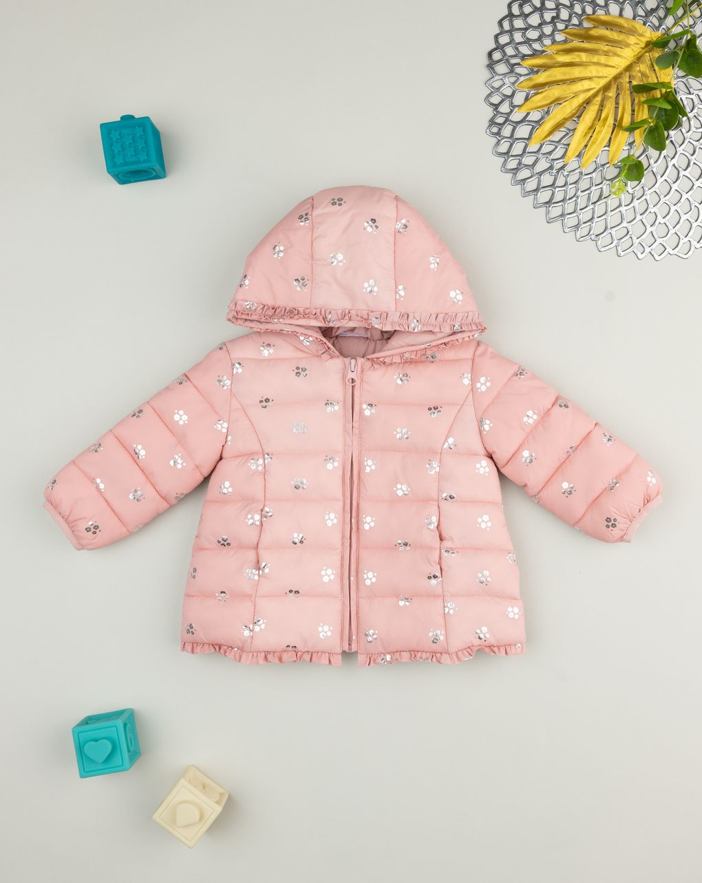 Giacca bimba rosa con allover