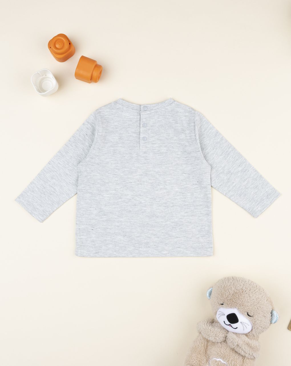 T-shirt bimbo grigia orsetto