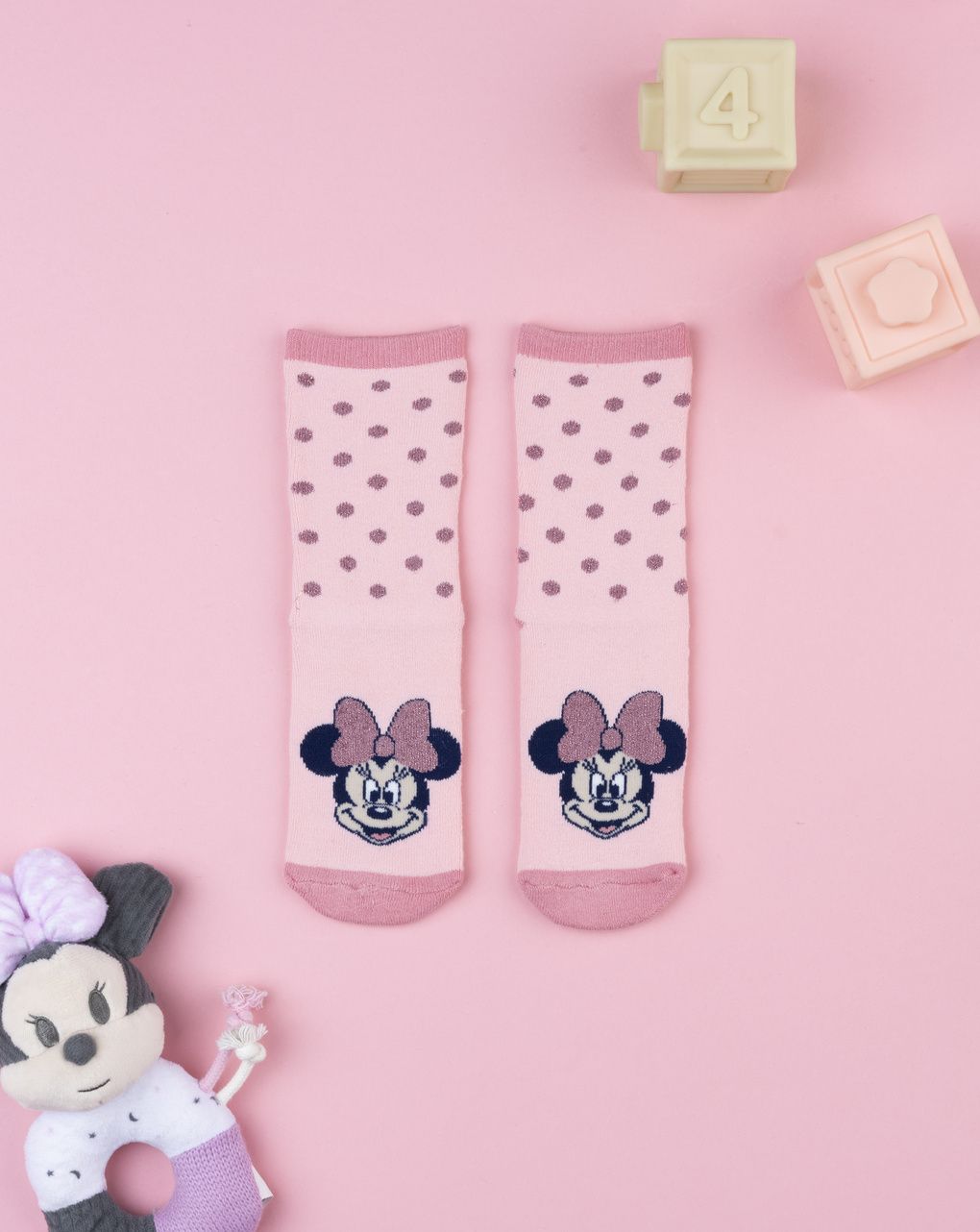 Antiscivolo bambina rosa chiaro minnie