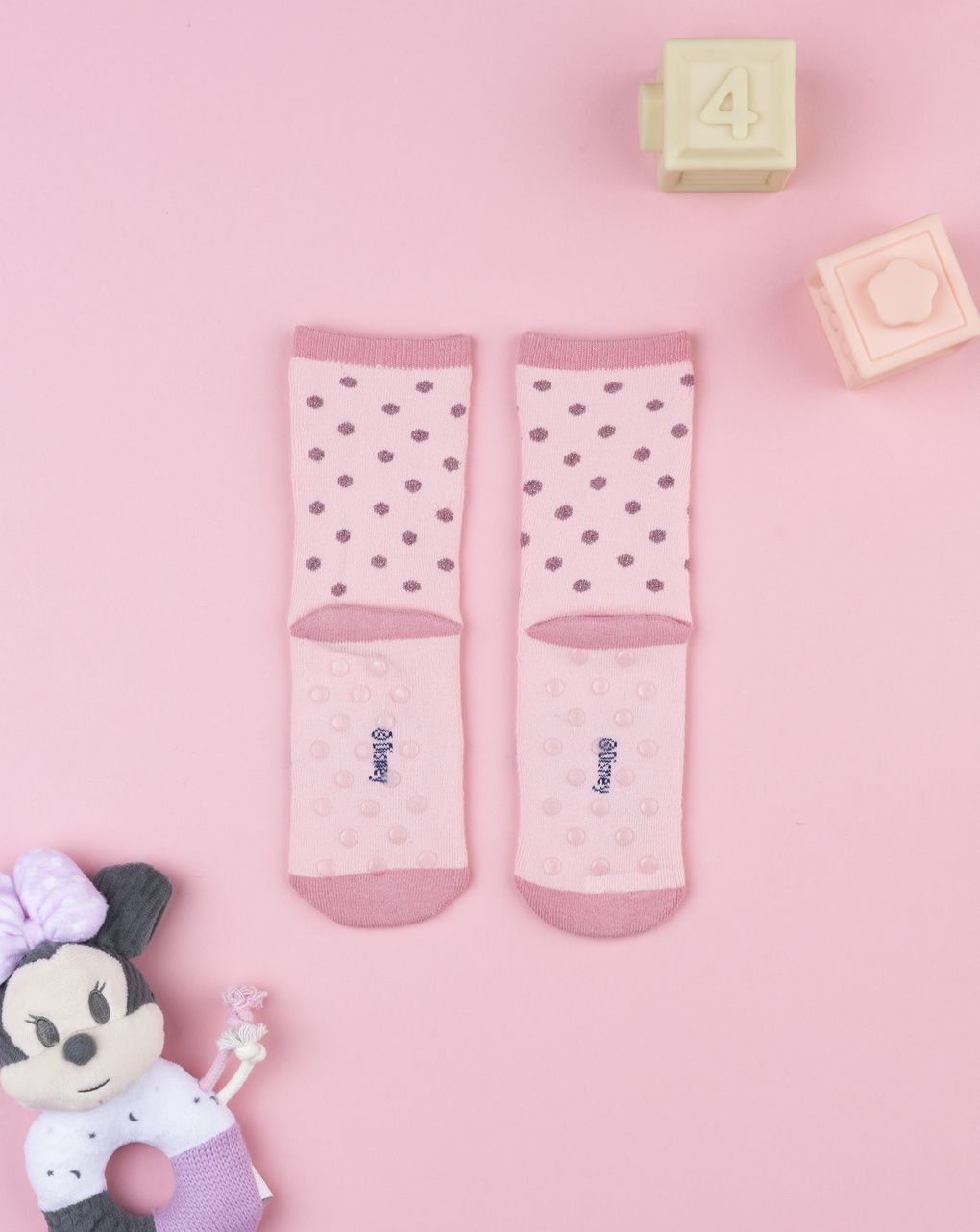 Antiscivolo bambina rosa chiaro minnie